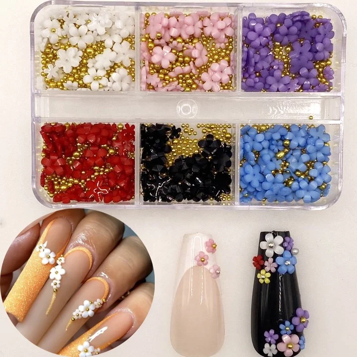 1 box 3d flower nail art