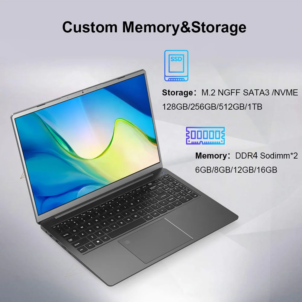 I7 Core Laptops Computer Win11 15.9inch 2K 16GB RAM 512GB ROM