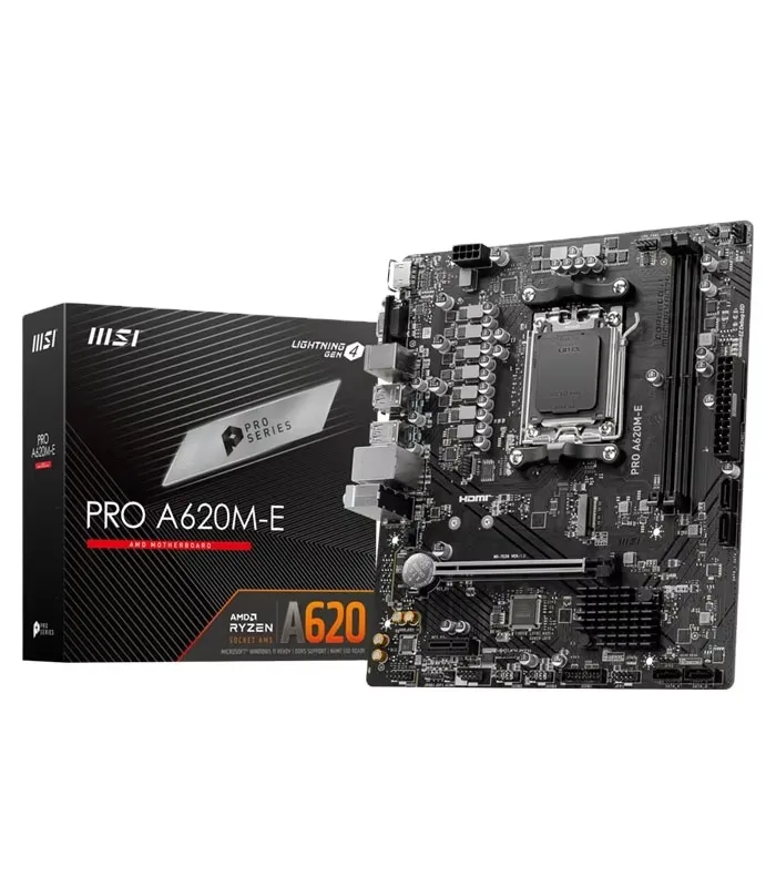 MSI PRO A620M-E AM5 A620 SATA 6Gb/s DDR5 MATX Motherboard for R7 Series Desktop Processors