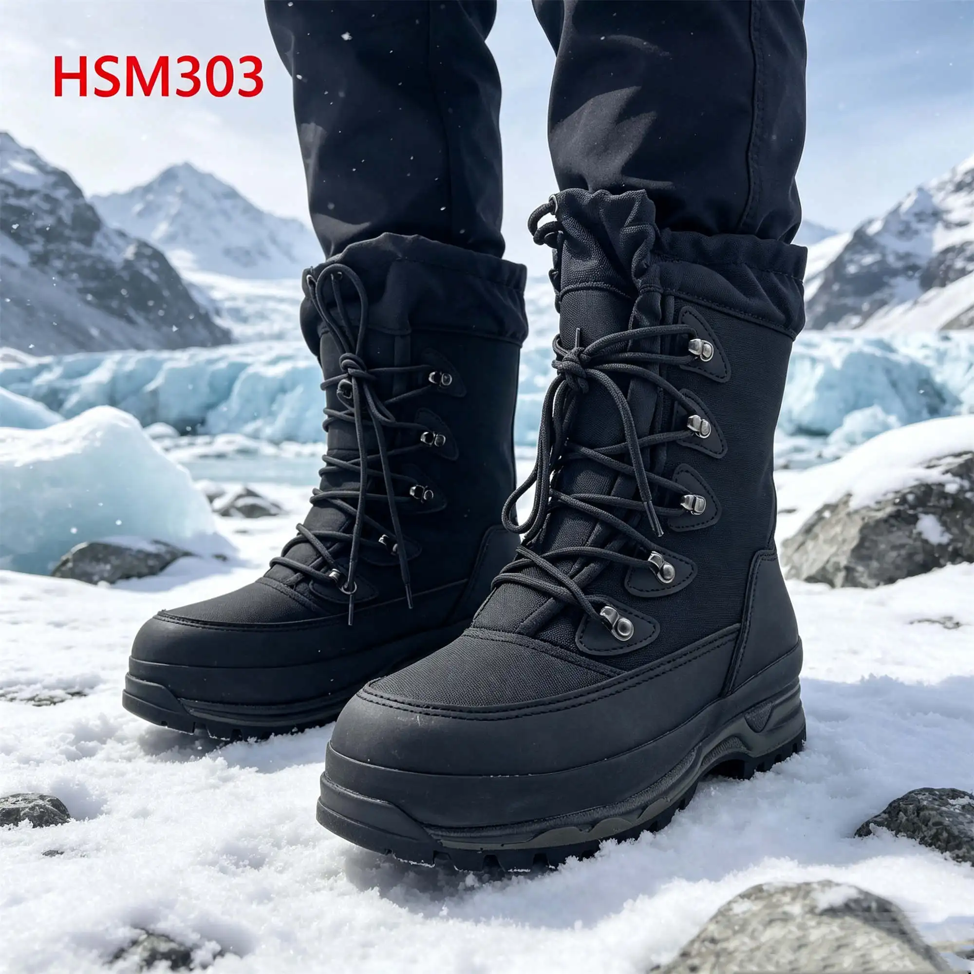 ZYF,Snowfield Marching Hua Singh Tactical Boots with Waterproof Sock Polar Hiking Anti-cold Minus 55 Degrees Combat Boots HSM303