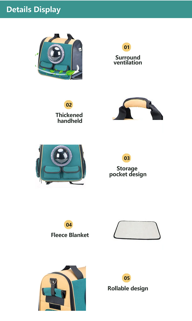 Designer Dog Carrier Bag Pet Bag Travel Pet Self Carry Backpack For