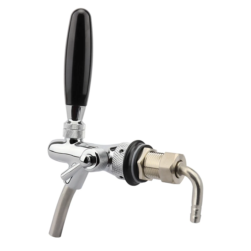 Beer Tap Faucet Chrome Flow Control Beer Keg Tap G5/8 Thread Adjustable Draft Beer Dispenser Tap with Liquid Ball Lock