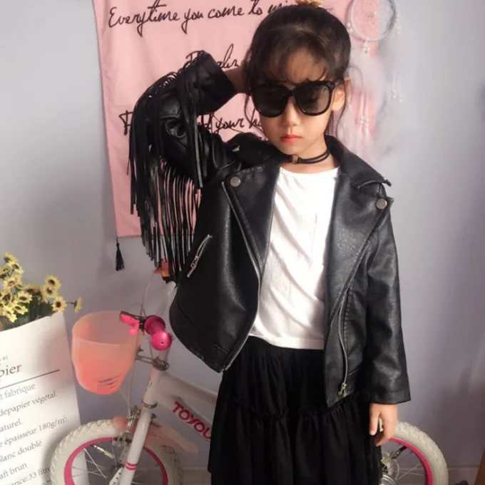 children's leather fringe jacket