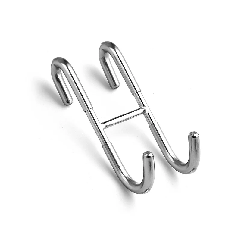 Hook S 304 Stainless steel Door Rear Hook Non-stick  Bathroom glass door back type double novelty hooks