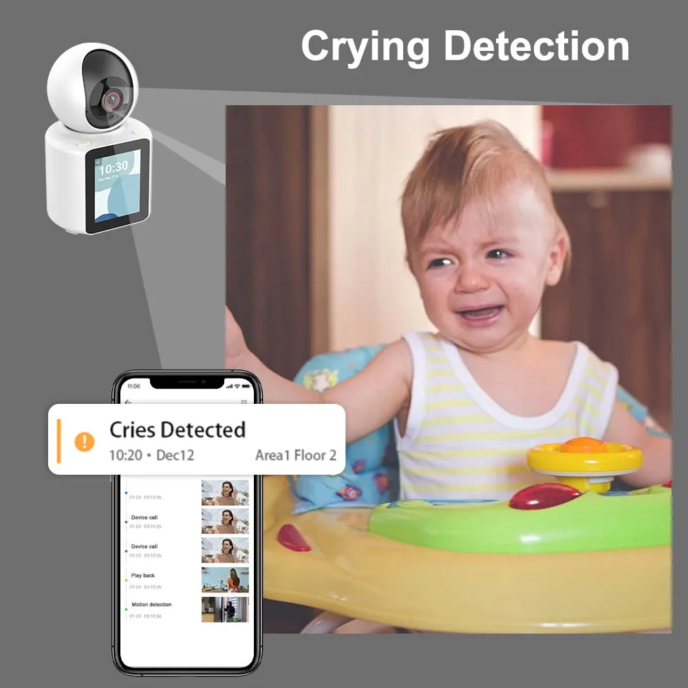 thumbnail image 2 of Smart Baby Monitor With Sock Babytone Baby Monitor With Smart Sleep Sock & 2.5K Camera - Tracks Heart Rate, Oxygen, With Cry Detection & App Babytone Baby Monitor With Sleep Sock 2 of 14