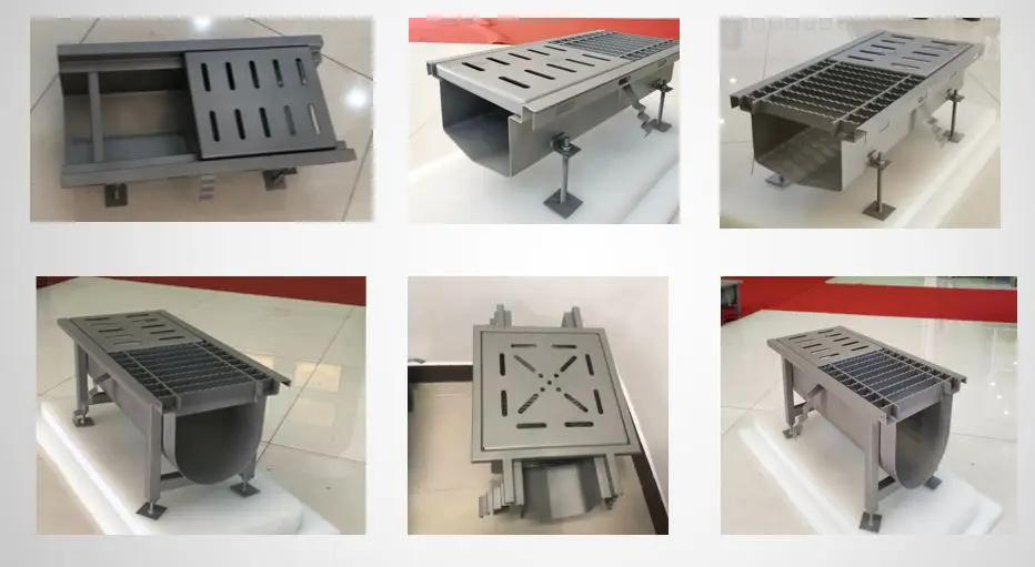 Durable SUS 304 Stainless Steel Floor Drain Customized Trench Grate for Food and Slaughter Processing Plants
