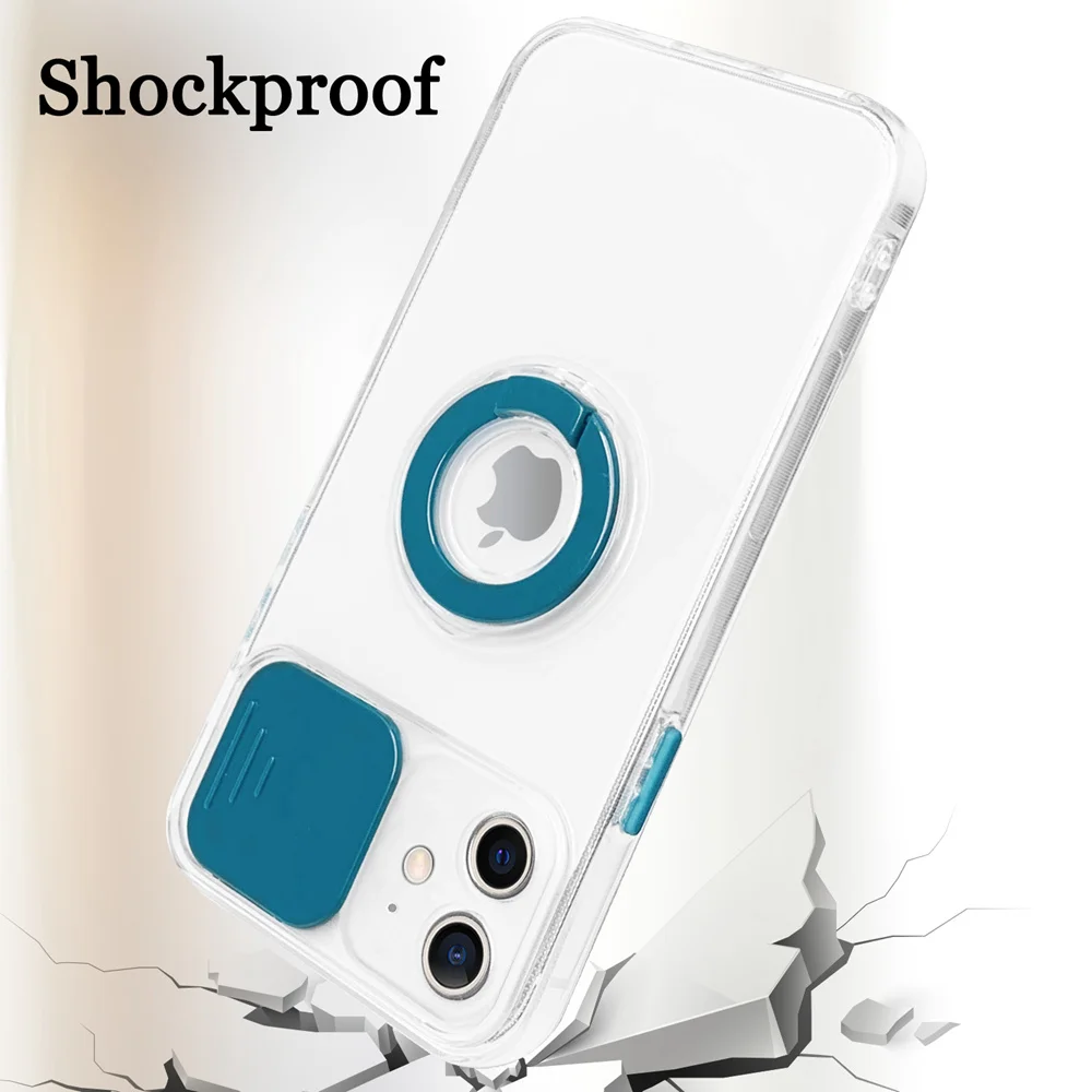 Slide Camera Lens Protector Phone Case for OPPO Find X3 Pro Lite Neo Max  Shockproof Hybrid Soft Ring Holder Clear Cover Slide