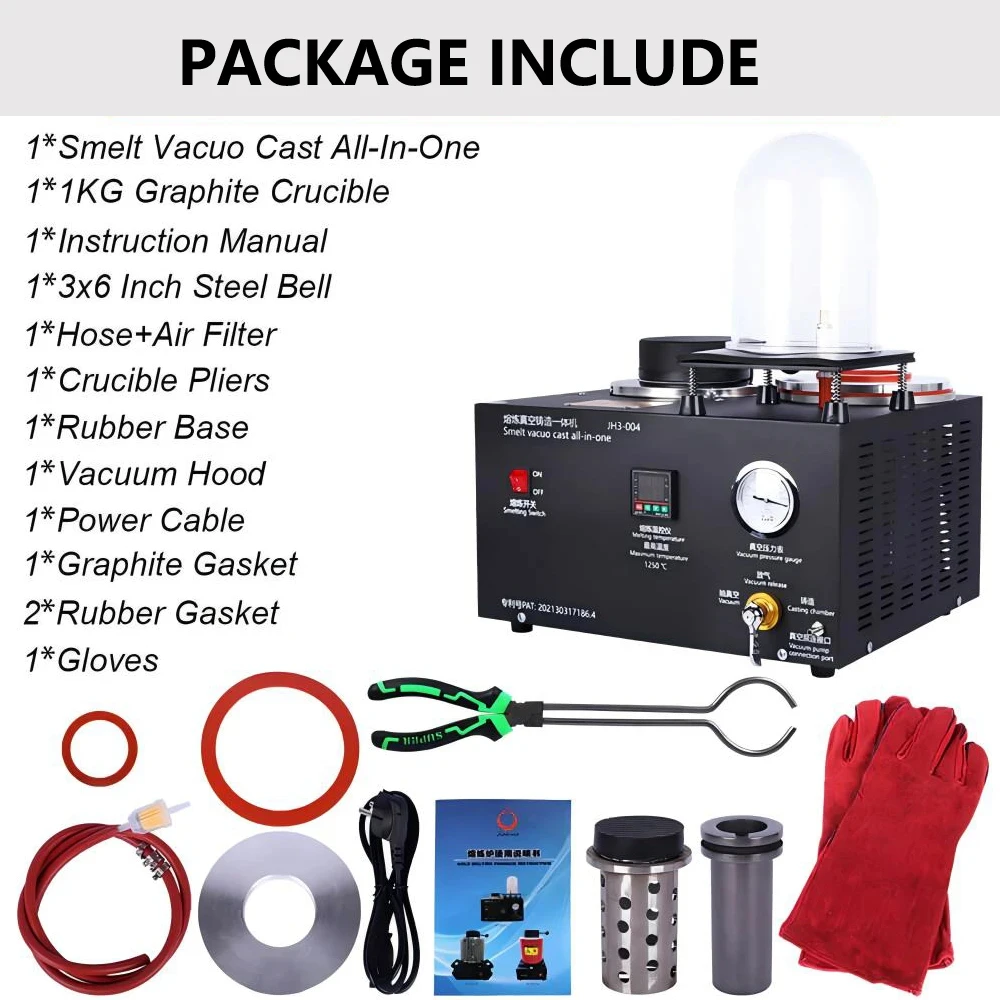 JH3-004 Three-in-One Integrated Casting Machine - Vacuum Casting 1250℃ Max Temperature &plusmn;5℃ Precision Aviation Plastic Bell