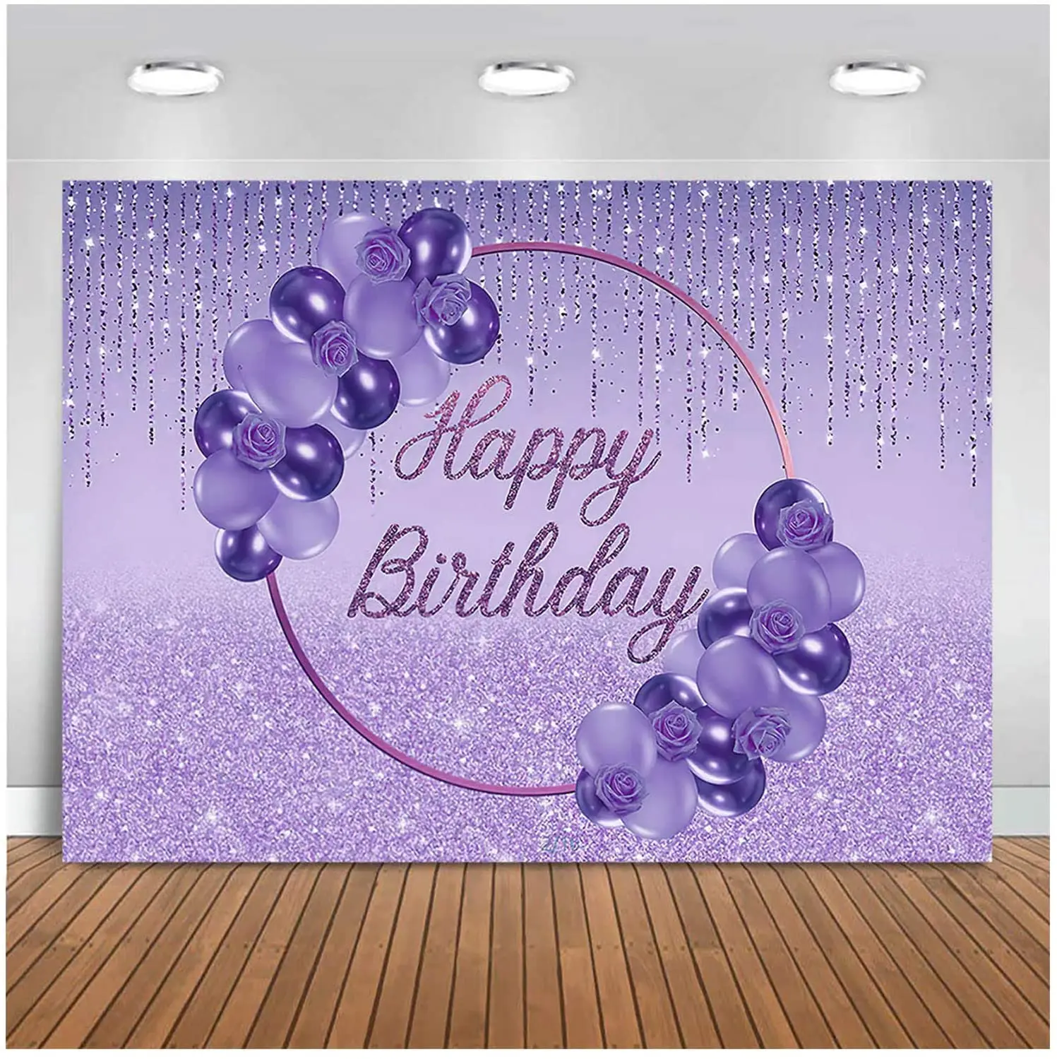 Purple Gold Glitter Happy Birthday Theme Photography Backdrops Cake Table  Decor Banner Prop - Buy Photography Backdrop,Party Backdrop,Backdrop  Product on 