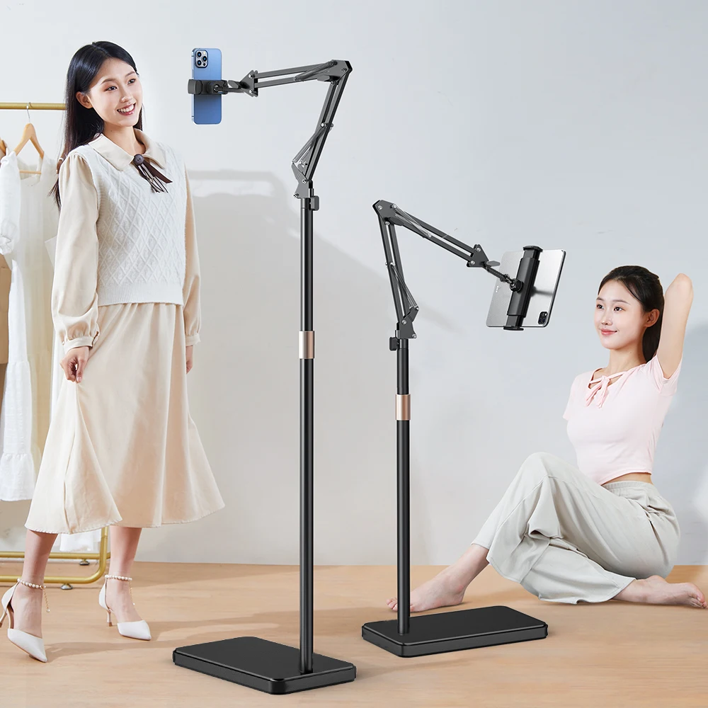 L10Pro 360 Rotatable Flexible Arms Floor Stand Phone Tablet Holder Universal Bed Foldable Lazy Bed Bracket Aluminum Phone Stand