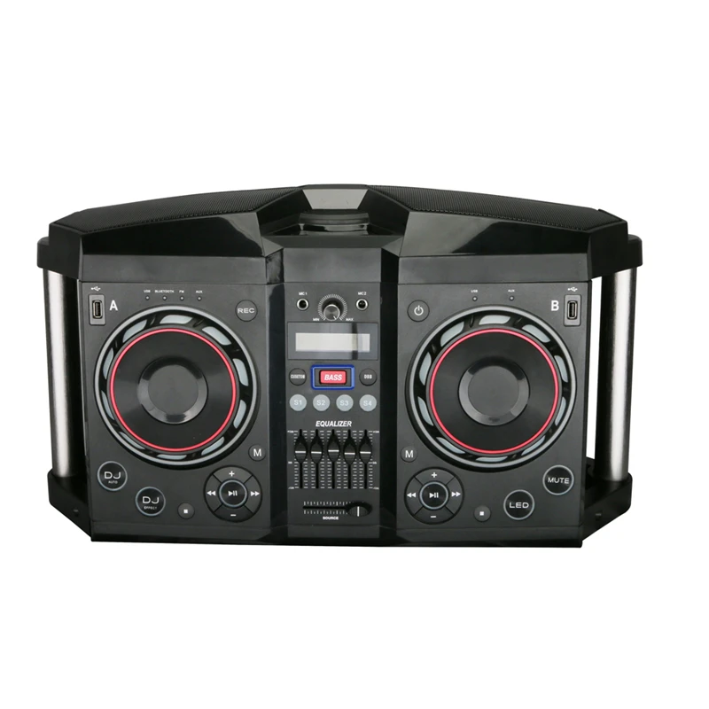 Double 6 Inch Subwoofer 2-way Music Angel Ce Fc Rohs Mini Boombox Portable 120w Super Hifi Bass Vibration Speaker with Rgb Light