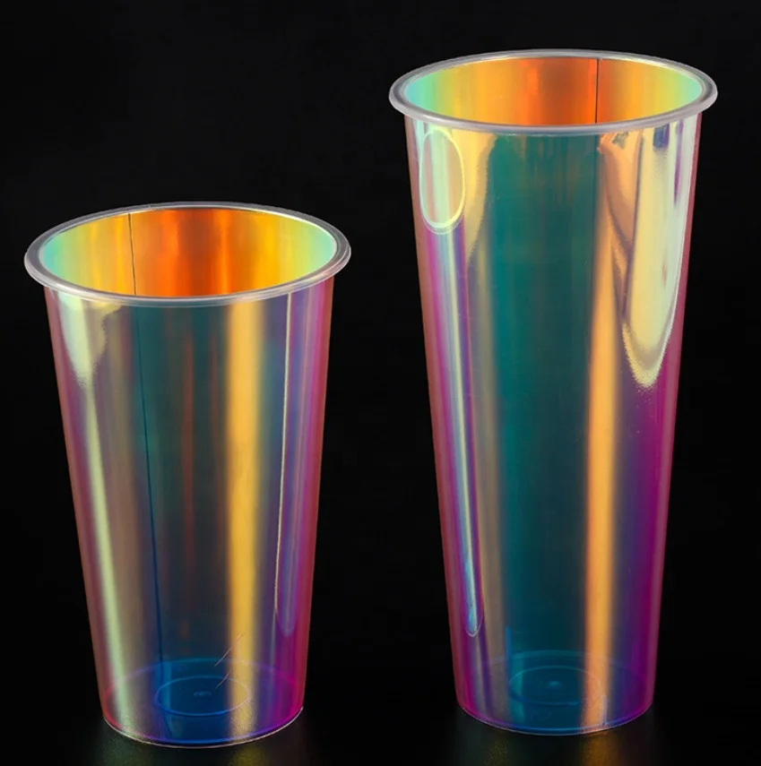 IML пластиковая чашка Boba, одноразовая чайная чашка-пузырь для фруктового сока, 22 унции, 20 унций, 16 унций, 12 унций, PP, чашка для молока и чая с крышкой, соломинки и пакеты для еды