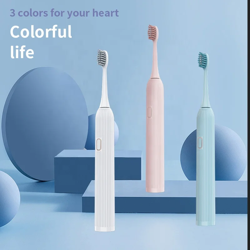 Kemei Km-Ys701 فرشاة أسنان ذكية لتبييض الأسنان باللون الوردي/الأزرق/الأبيض قابلة لإعادة الشحن