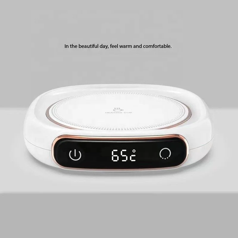 ブラック電気カップヒーターパッド 65°C 定温飲料ウォーマー タッチコントロールLEDスクリーン付き 4
