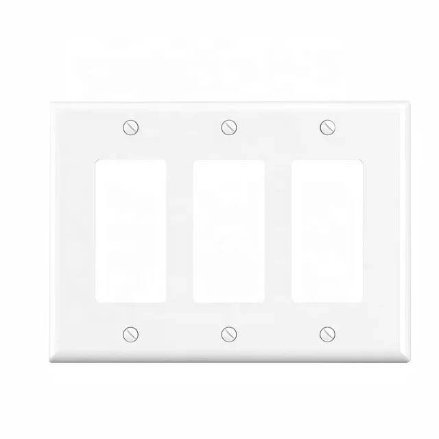 U&L Listed White 3-Gang Decorator/Rocker Light Switch Wall Plate Covers in Plastic