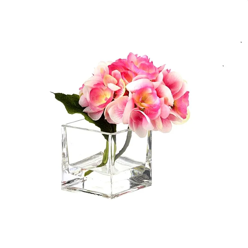 Colorful Sliver Modern Vintage Blue Glass Vase for Home