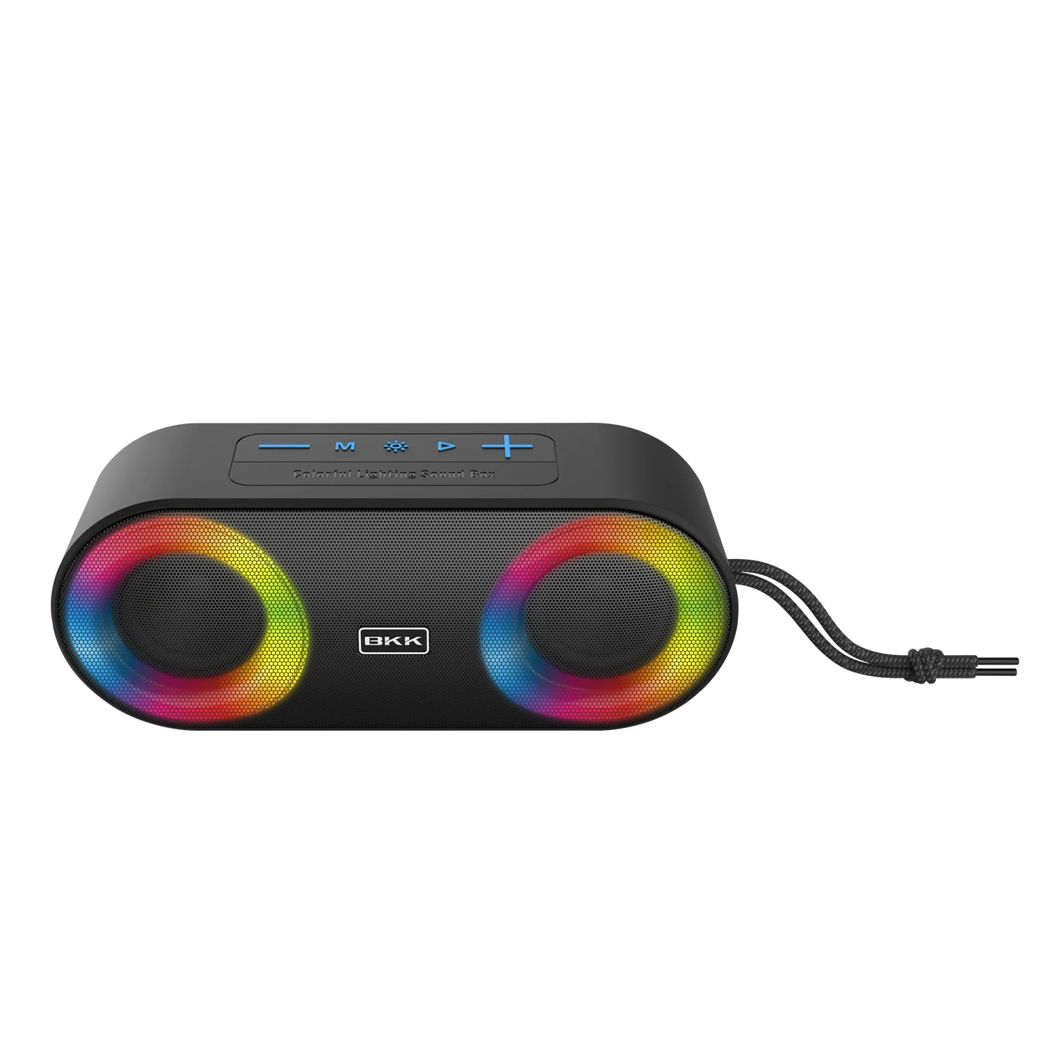 IPX4 Waterproof Subwoofer LED Light Woofer with FM Outdoor Big Power RGB Lights Double Speaker Bass  Bluetooth Speaker