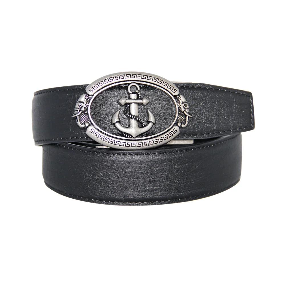 1pc Men's Pu Leather Automatic Buckle Belt, Suitable For Casual/business/ dress Wear