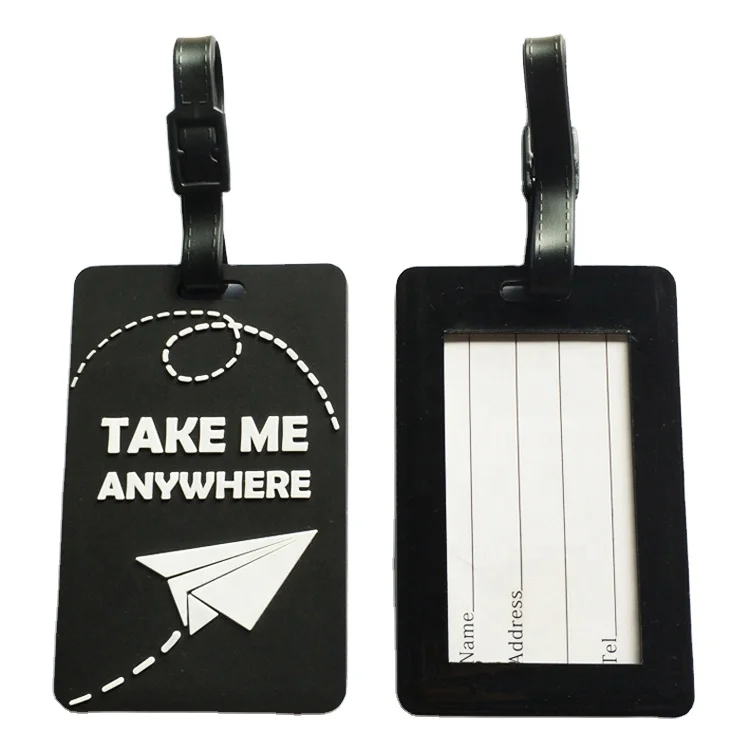 Wholesale Custom Clothing Pu Airplane Silicone Custom logo Luggage Name Travel Pvc Tag of Hot Design