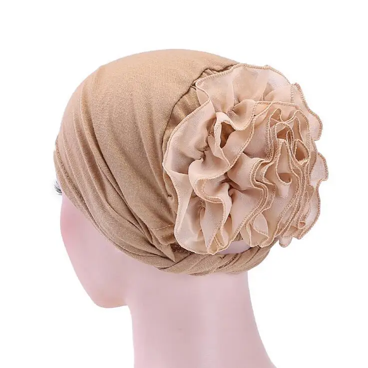 Wholesale Scrumchies Turban Hat for Ladies Volumize Hair Head Hat for Hijab  Use Turban With Fuffled Flower Scrunchies Volumize