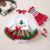 Set da 3 pezzi per albero di Natale bianco e verde