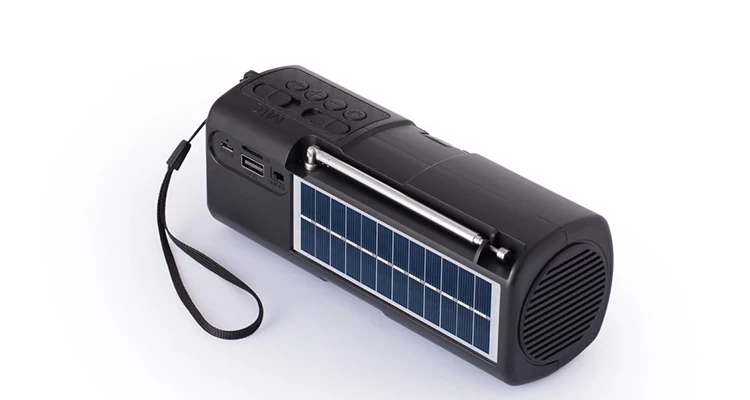 R15 Solar Charging Wireless Stereo Woofer Bass BT Speakers Outdoor Portable RGB LED Light Microphone FM Radio Active Speakers