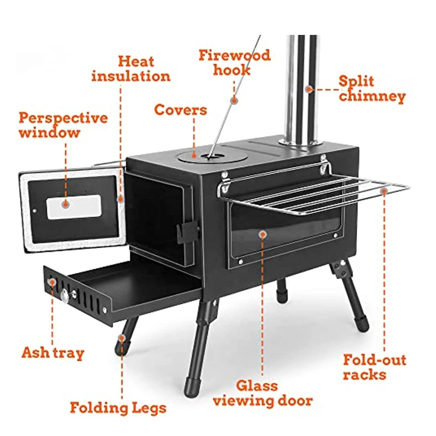 Factory Wall Tent With Stove Portable Tent Stove Wood Burning Hot Tent