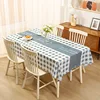 Blue and white checkered table runner