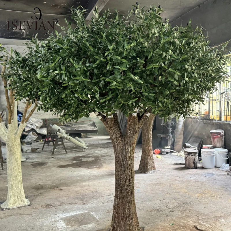 ISEVIAN Plastic Plants Cheap Tall Artificial Big Green Tree