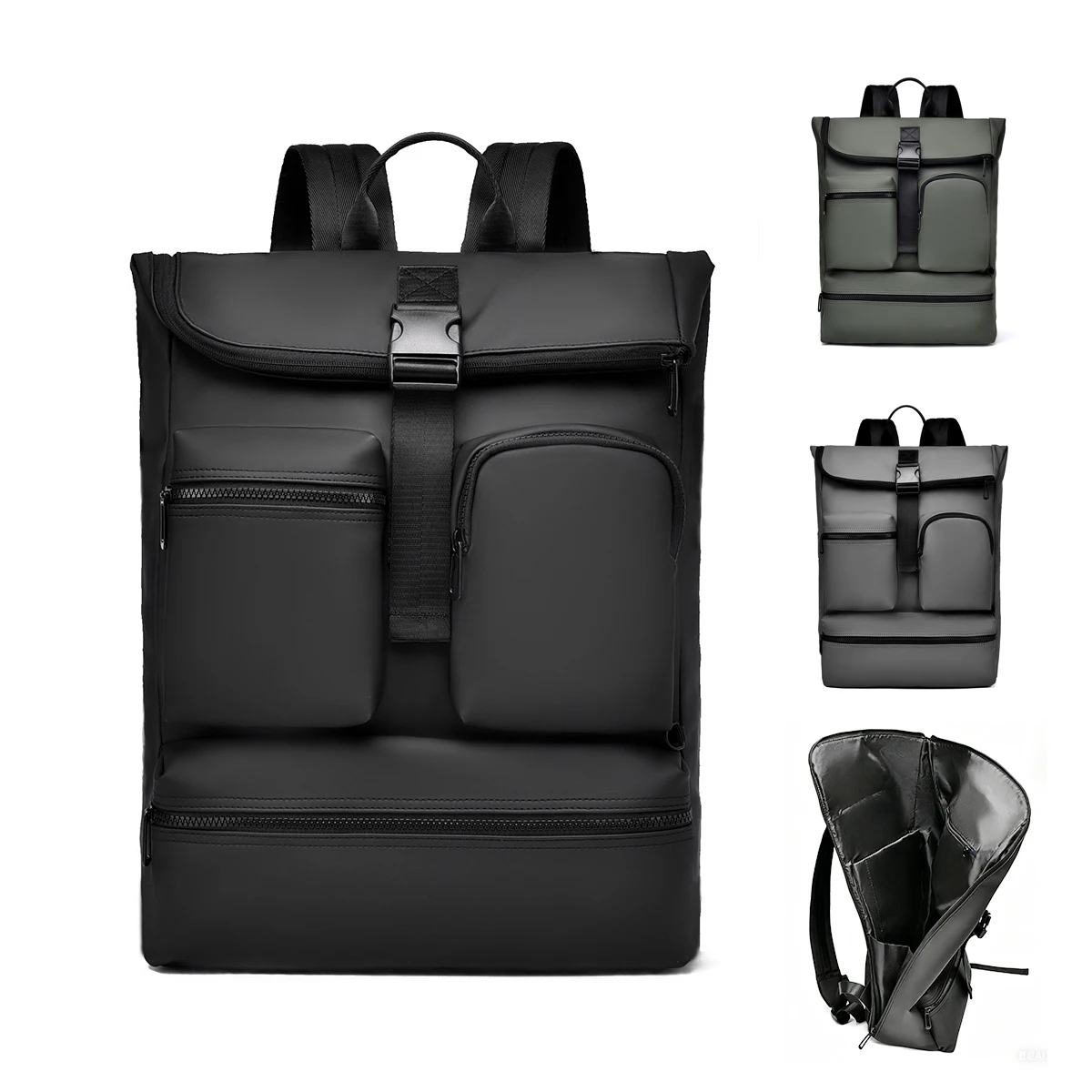 Sac à dos imperméable antivol en similicuir pour école, travail et voyage