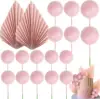 20 pink foam ball paper fan set