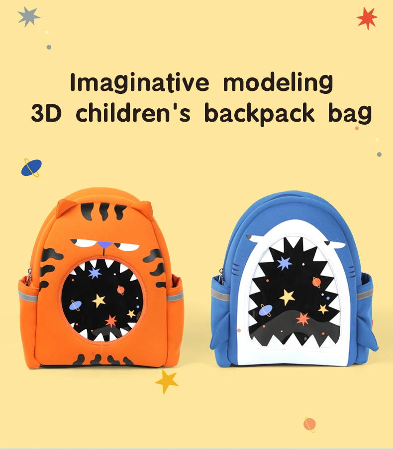 Supercute Large Capacity Waterproof Kids Backpack Cartoon-Printed Back to School School Bag for Children