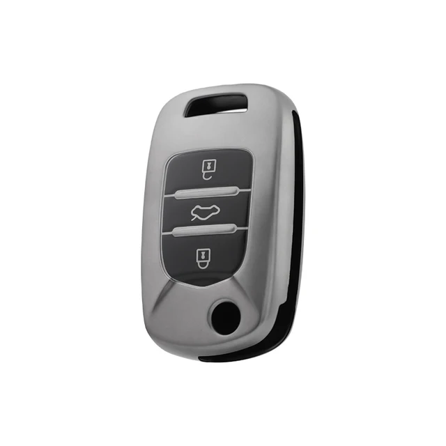 Car Tpu Key Cover Titanium Grey For Baojun, metallic Tpu Car Key Case Cover Protector For Baojun 510 530 310 310w 730