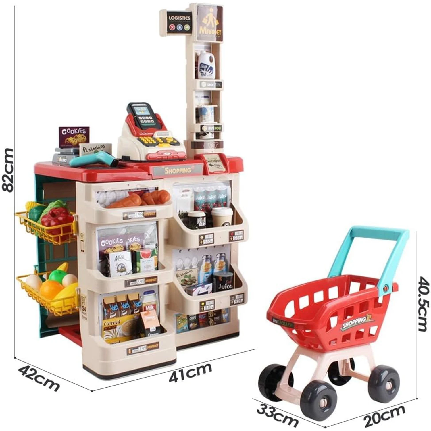 Shop Set 48PCS Supermarket Play Set - Kids' Pretend Shopping Fun