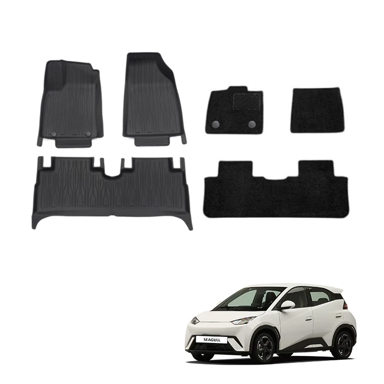 Autoteppich aus Gummi für BYD Seagull Fußmatte Bodenmatte Accessoires wasserdicht TPE Zweilagen-Matte Innenbereich