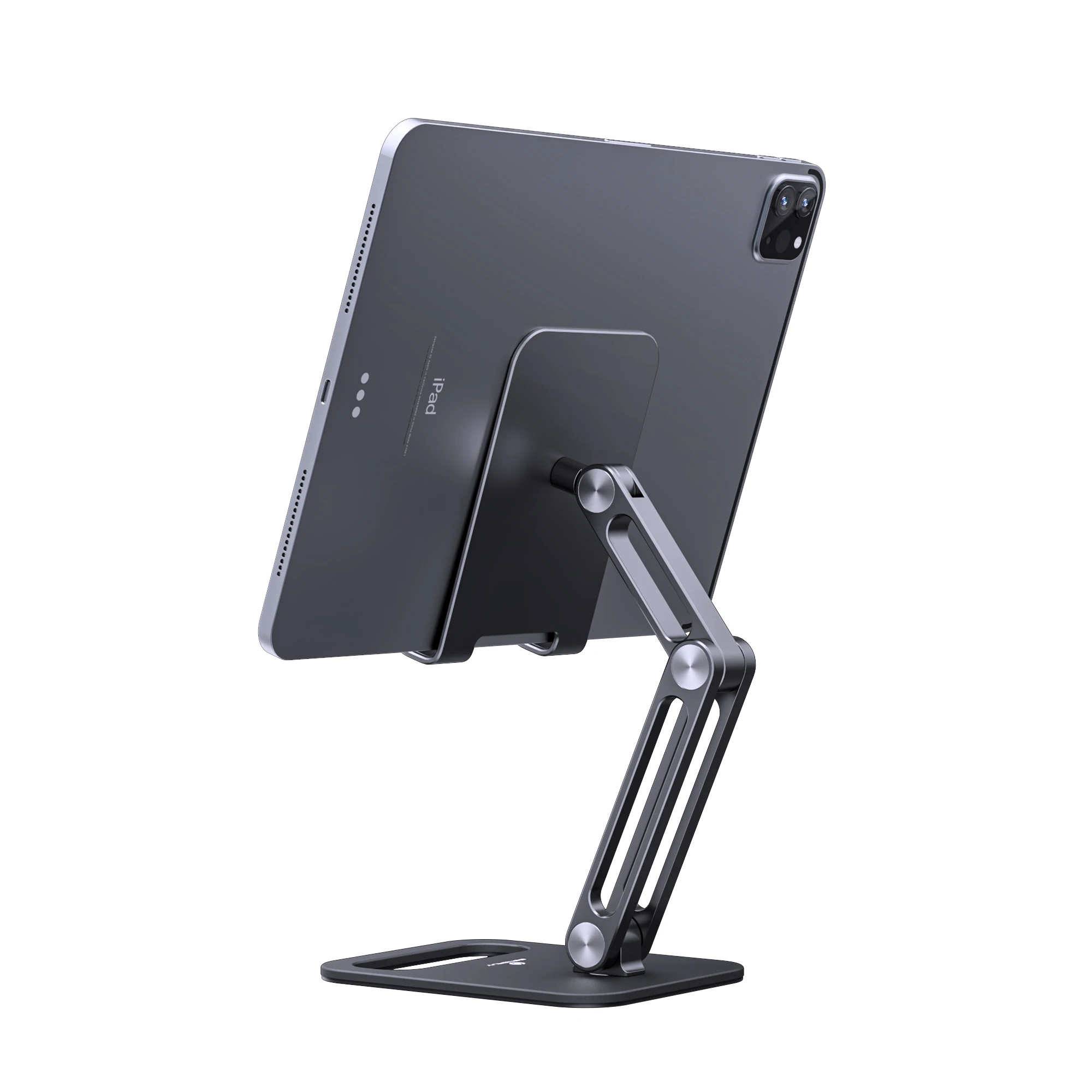 Supporto Pieghevole Per Telefono E Tablet – Angolo E Altezza Regolabili, Base Antiscivolo, Foro Per Ricarica, In ABS, Bianco O Nero
