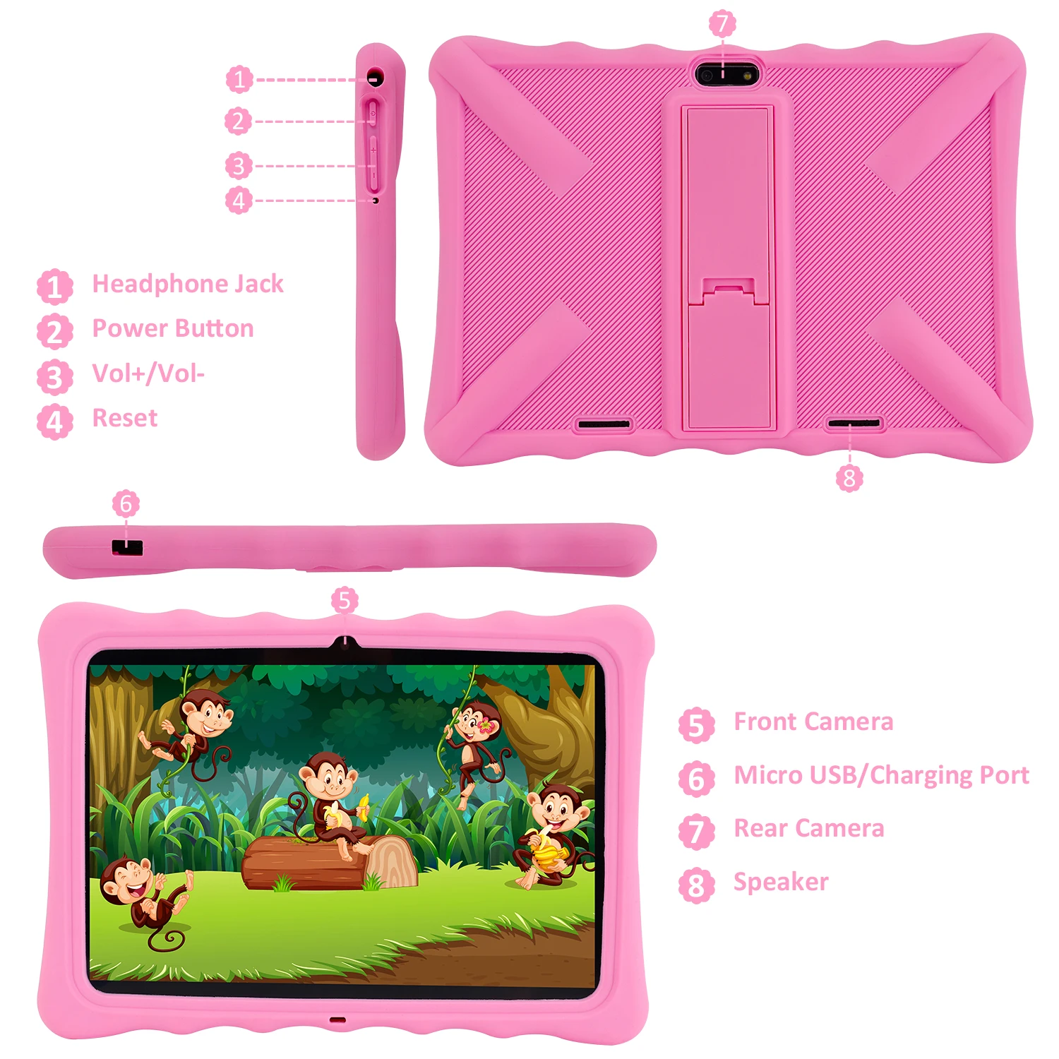 Cheapest 10 Inch Android Kids Tablet with Covers 32GB Rom Educational Tablet Pc for Children Used