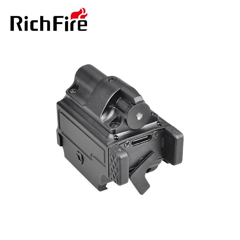 RichFire Rechargeable LED Flashlight Green and Red Tactical Laser Beam Combo Aluminum Body with USB Charging Green Laser Beam