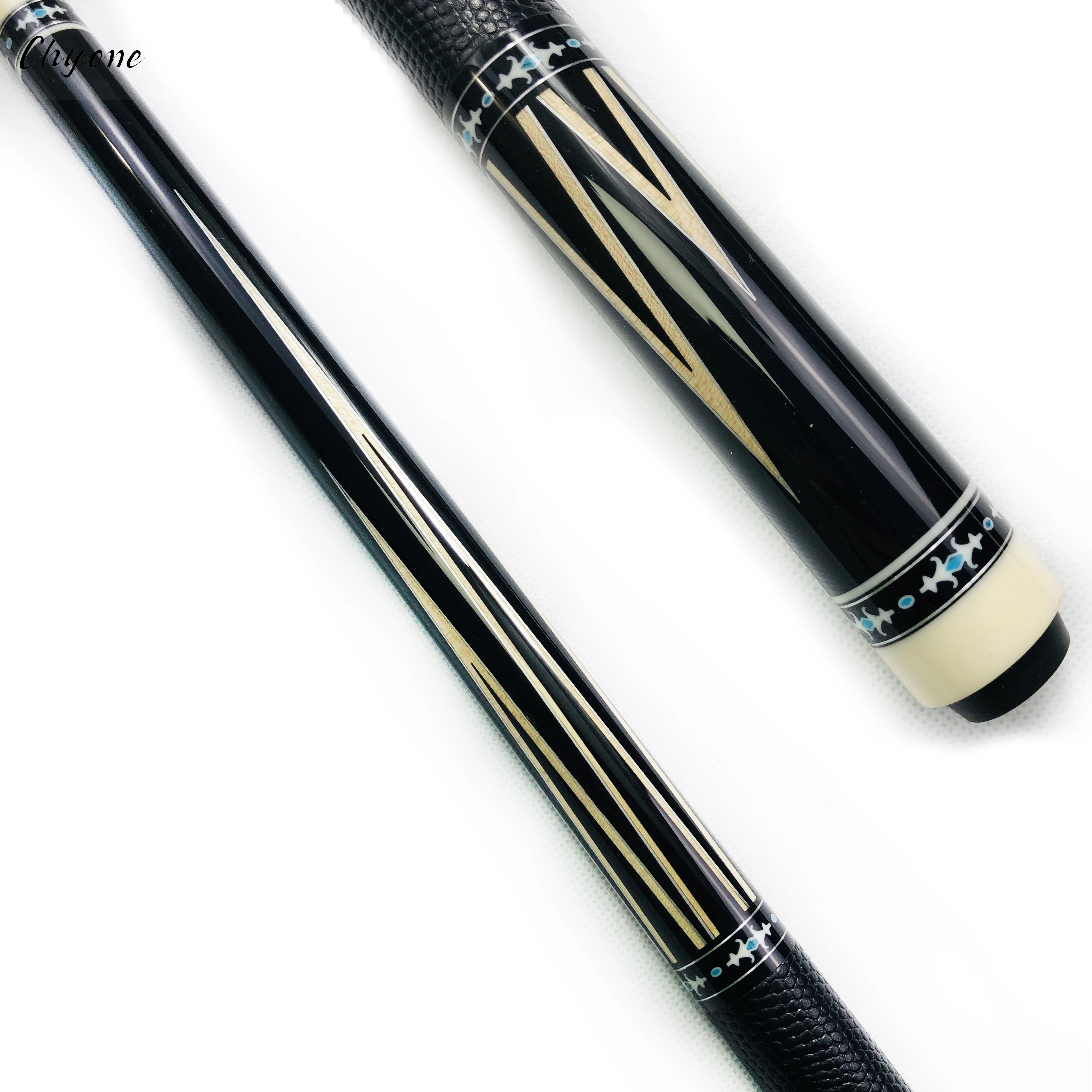 プールキューChyoneカスタムシルバーポイントインレイブラックエボニー