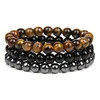8mm Tiger Eye + Bright Stone + Black Gallbladder