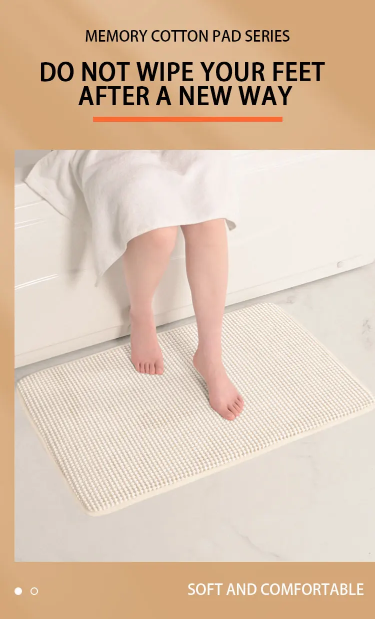 Multi-size Multi-color Customizable Kitchen Living Room Bath Room Toilet Surface Quickly Drying Bathroom Mat factory