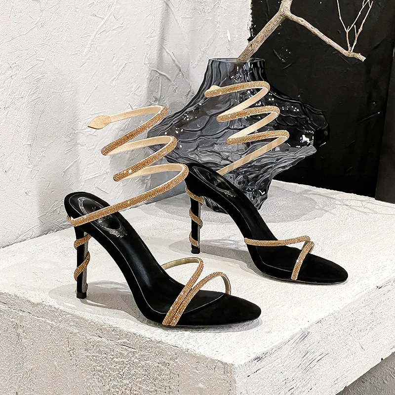 Busy Girl MY4505 Heel Sandals Glitter Rhinestone Luxury