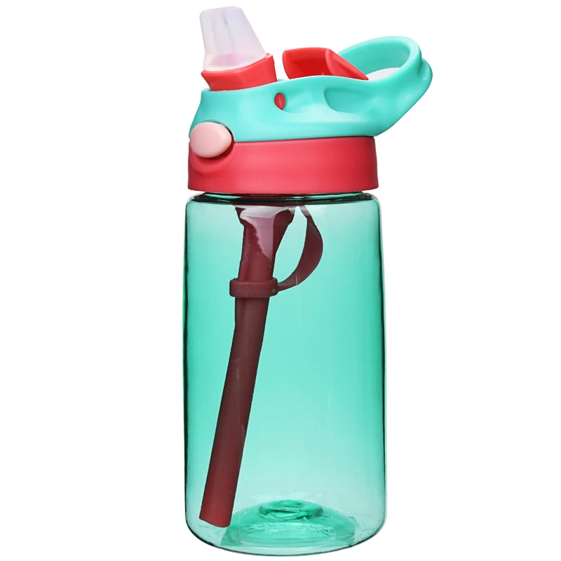 AOHEA Kids Cleanable Water Bottle with Silicone Straw, PC Water Bottle, Reusable and Durable for Toddlers, Kids Water Bottle