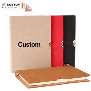 High End Imitation Leather Custom Logo Hardcover Notebook for Business Gift Office Meeting Minutes Notepad Set