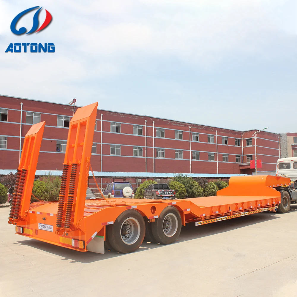 2 Axle 28 Tons 30ton Capacity New Lowbed Lowboy Truck Trailer Semi Trailer for Sale