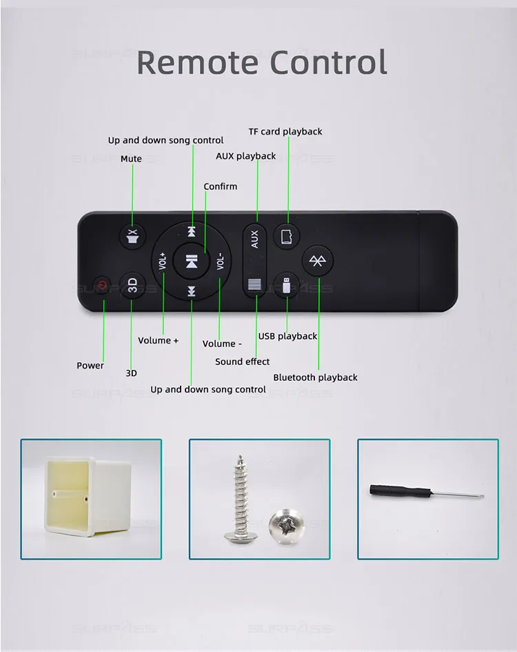 SURPASS SP-PW225H Smart Hotel Room Home Audio Blue tooth In wall Stereo Digital Amplifier Touch Key Controller