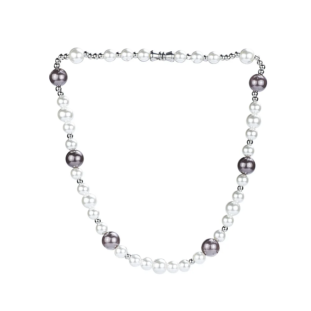 Street Hipster Hip-hop Bouncy Pearl Necklace - Short Stainless