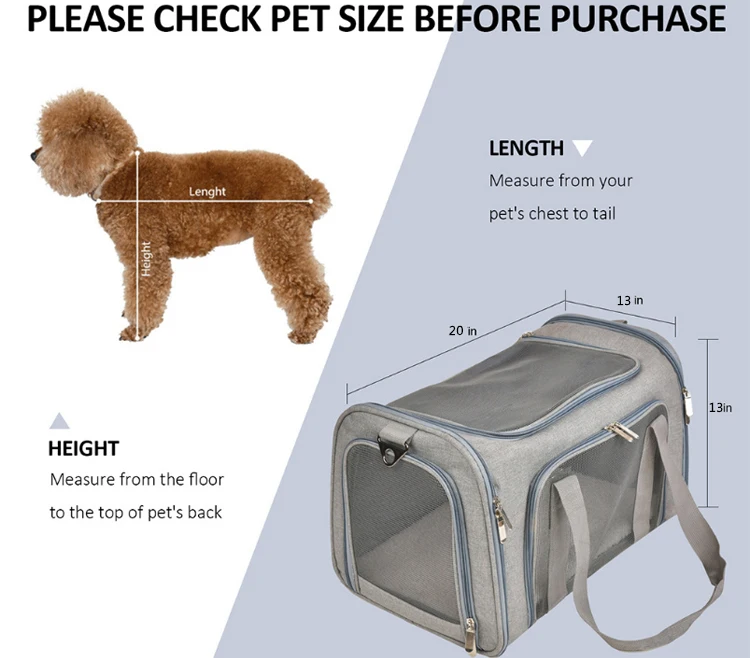 Pet Carry Dog Transport Carrier Airline Approved Bag Folding Pet