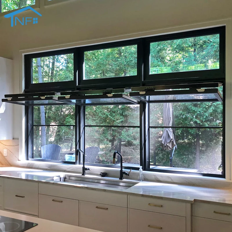 NF New Design Aluminium Hurricane Proof Vertical Bifold up windows Vertical Folding Window