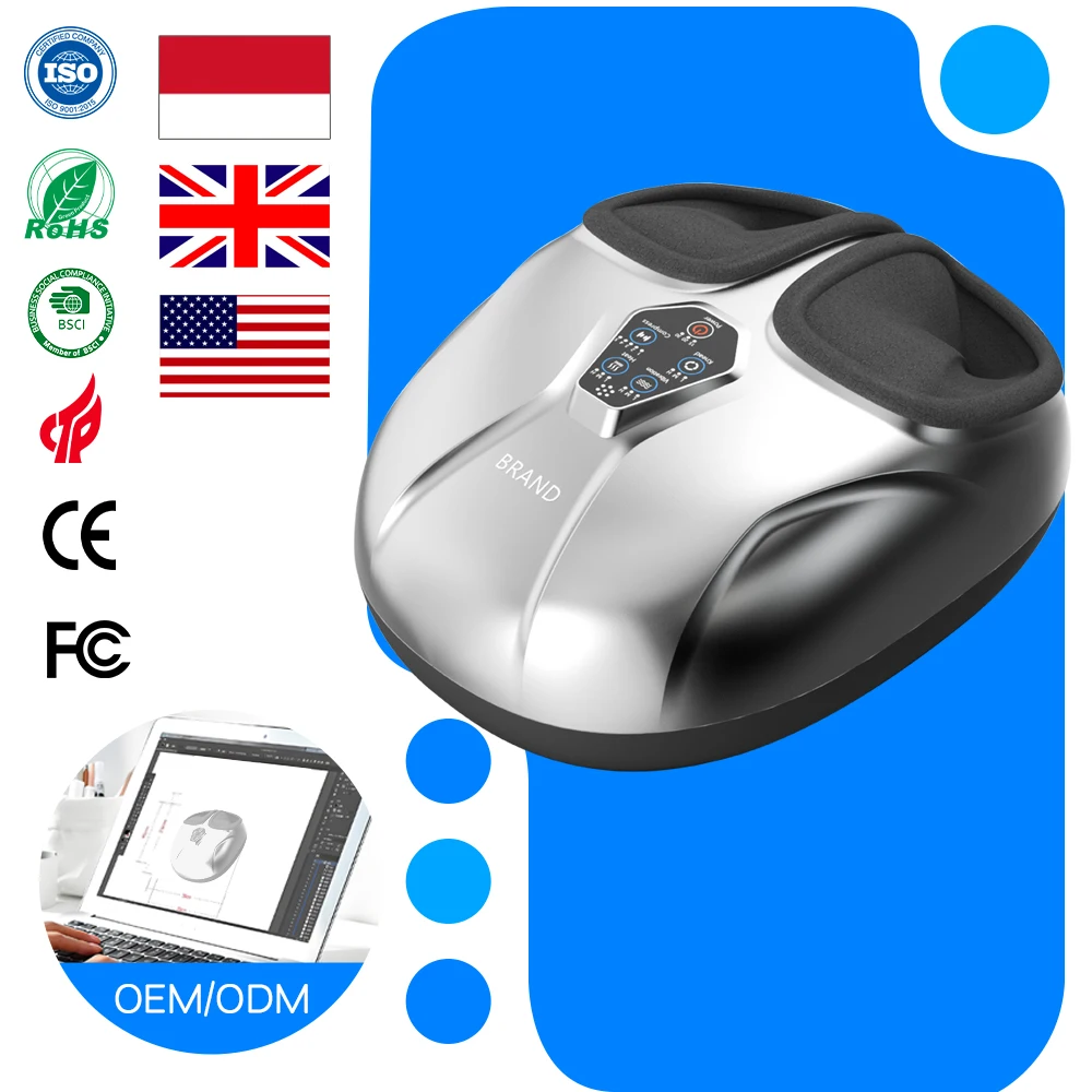 Masajeador eléctrico de pies Becozy 2025, nuevo diseño Shiatsu con rodillos inteligentes, compresión de aire, terapia térmica y control de temporización para piernas y pies